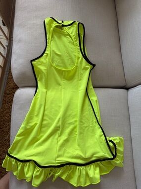 Neon Yellow Ruffle tennis dress